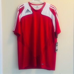 NWT adidas Men’s Red and White Athletic Soccer Jersey